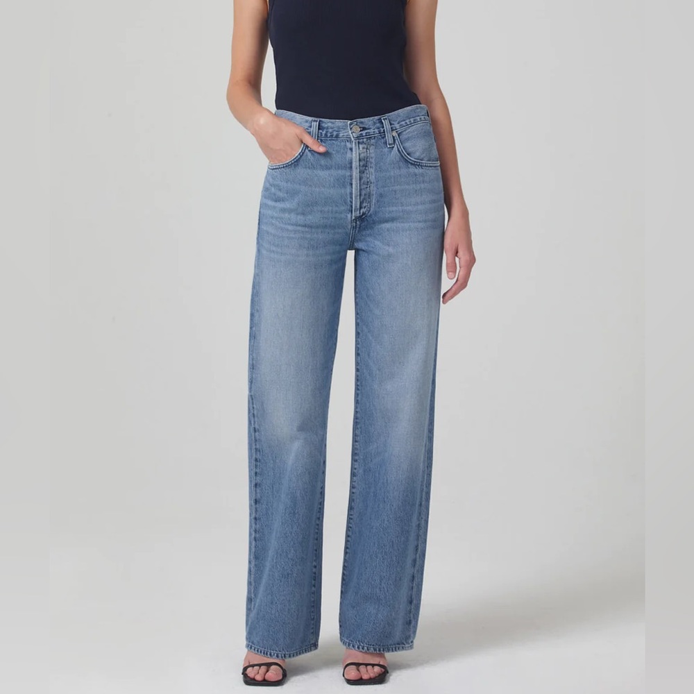 Citizens Of Humanity Light Blue Wide Leg Jeans - Annina